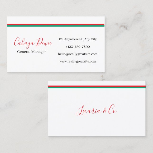 Tarjeta De Visita Modern Clean Line Business Cards (Anverso / Reverso)