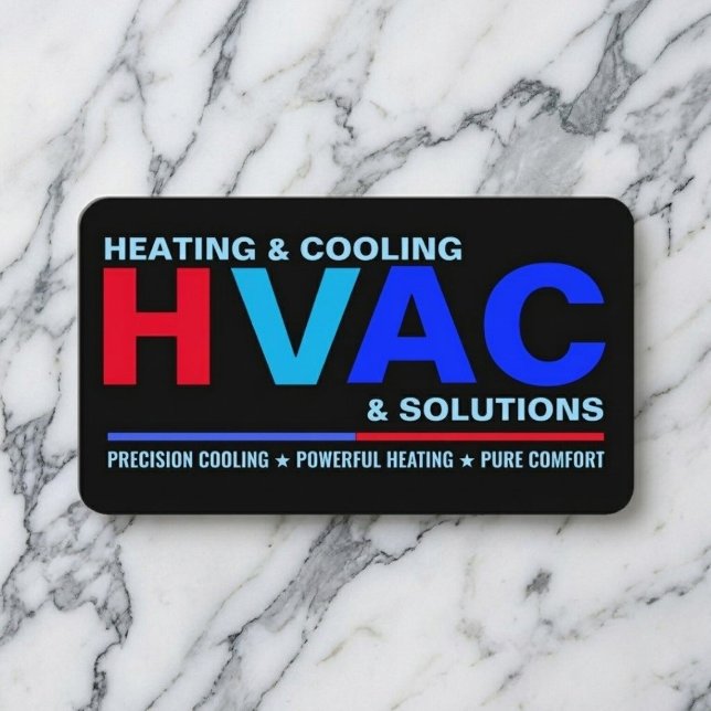Tarjeta De Visita Modern Clean Professional HVAC Services (hvac heating and cooling business card templates)