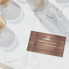 Tarjeta De Visita Modern Construction Handyman Carpenter Tools Wood 