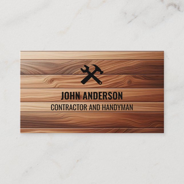 Tarjeta De Visita Modern Construction Handyman Contractor Renovation (Anverso)