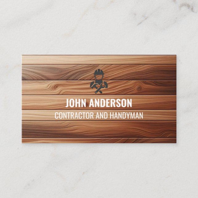 Tarjeta De Visita Modern Construction Handyman Contractor Renovation (Anverso)