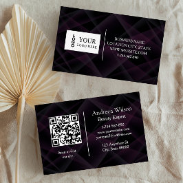 Tarjeta De Visita Modern Custom Logo and QR Code Business Card