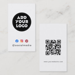 Tarjeta De Visita Modern Custom logo Social Media QR code website