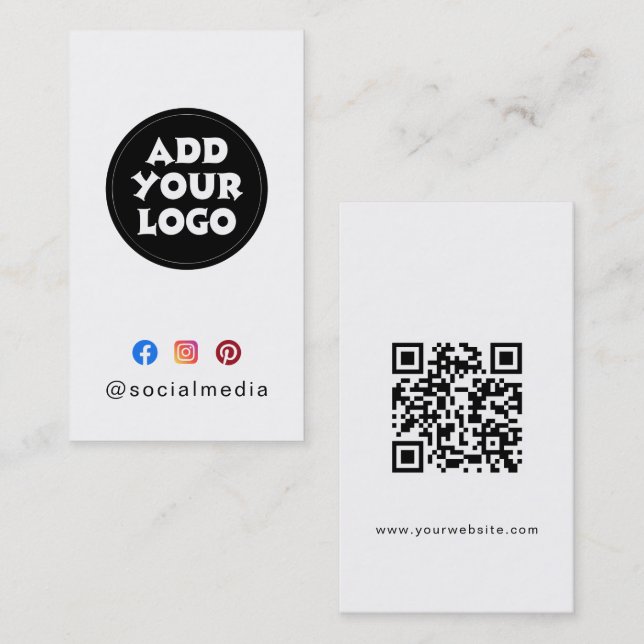 Tarjeta De Visita Modern Custom logo Social Media QR code website  (Anverso / Reverso)