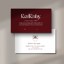 Tarjeta De Visita Modern Dark Red Minimalist Business Card