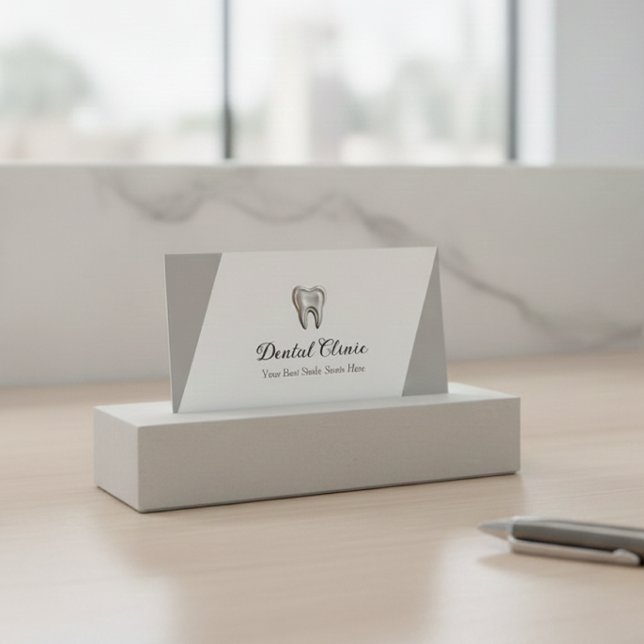 Tarjeta De Visita Modern Dental Clinic Logo QR Code Dentist (Subido por el creador)