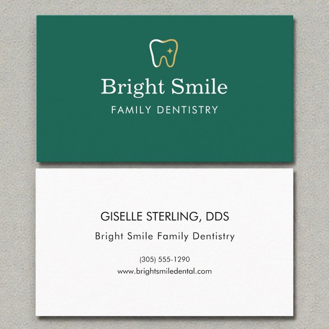 Tarjeta De Visita Modern Dentist Dentistry Office Tooth Icon (Subido por el creador)