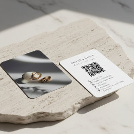 Tarjeta De Visita Modern Designer Jewelry Brand QR Code Card