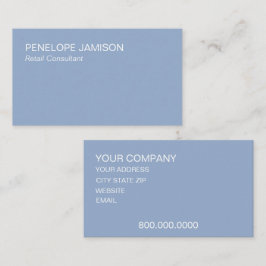 Tarjeta De Visita Modern Dusty Blue Minimalistic
