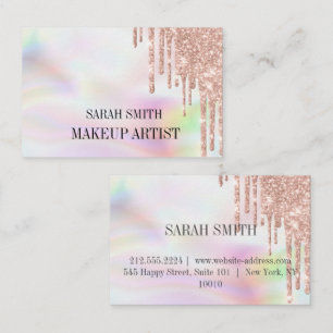 Tarjeta De Visita Modern Eleganht opal, deja caer el rosa de negocio