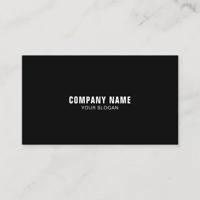 Tarjeta De Visita Modern Elegant Black White Simple Company (Anverso)