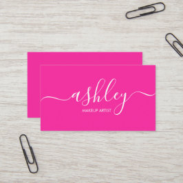 Tarjeta De Visita Modern Elegant Girly Calligraphy Pink