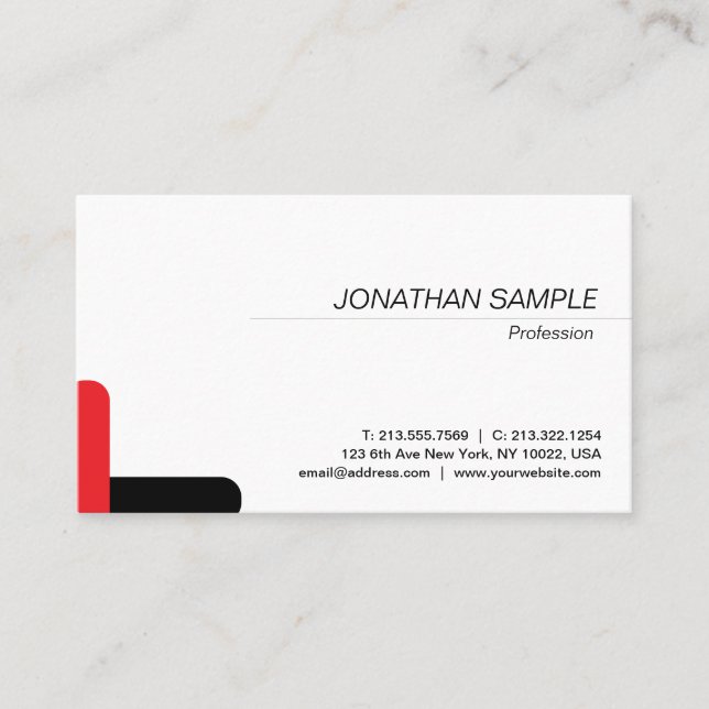 Tarjeta De Visita Modern Elegant Minimalist Design Trendy Plain (Anverso)