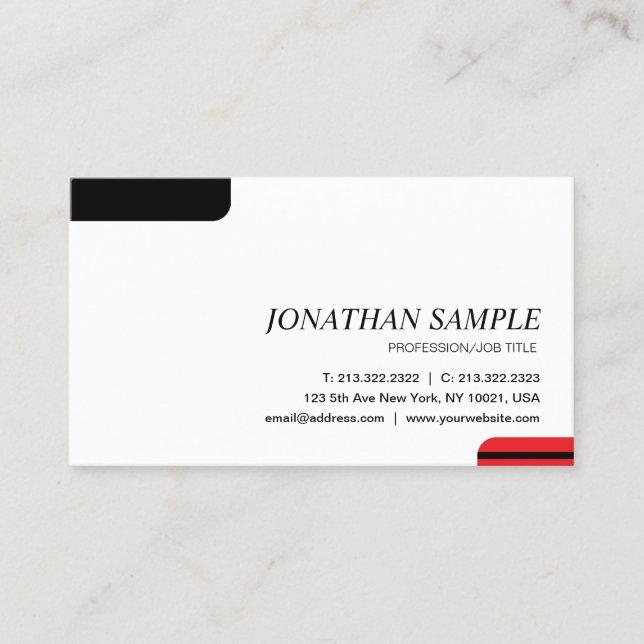 Tarjeta De Visita Modern Elegant Minimalist Professional Plain (Anverso)