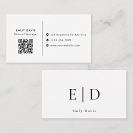 Tarjeta De Visita Modern Elegant Minimalist QR Code Business Card