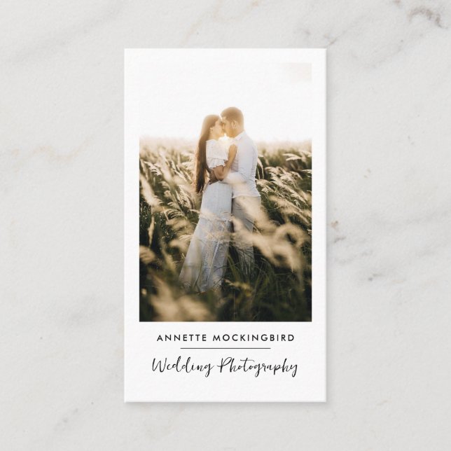 Tarjeta De Visita Modern Elegant  Photo Wedding Photography Script (Anverso)