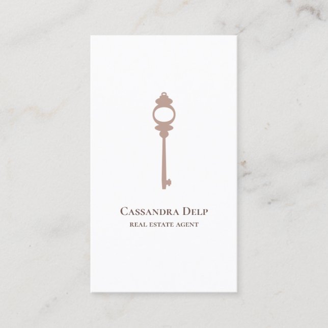 Tarjeta De Visita Modern Elegant Real Estate Agent (Anverso)