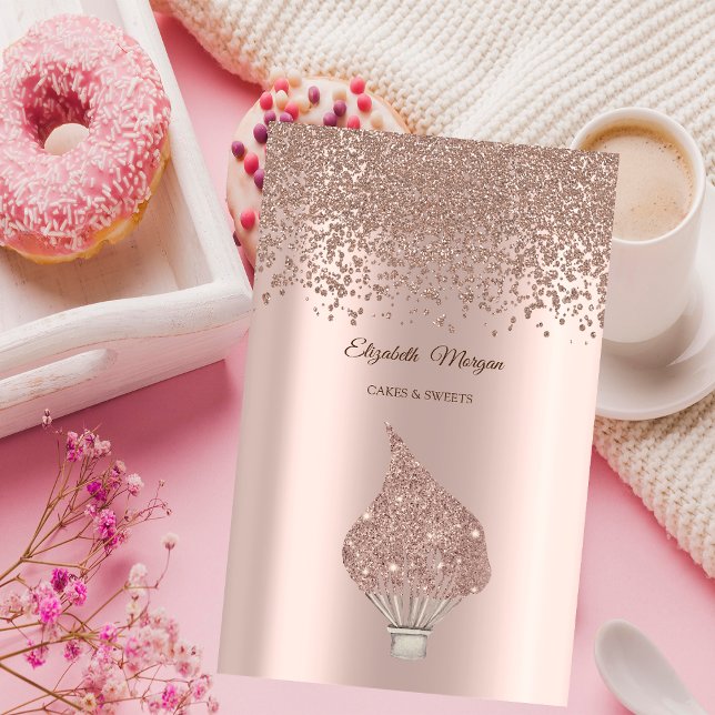Tarjeta De Visita Modern Elegant Rose Gold Diamonds Glitter Whisk  (Subido por el creador)
