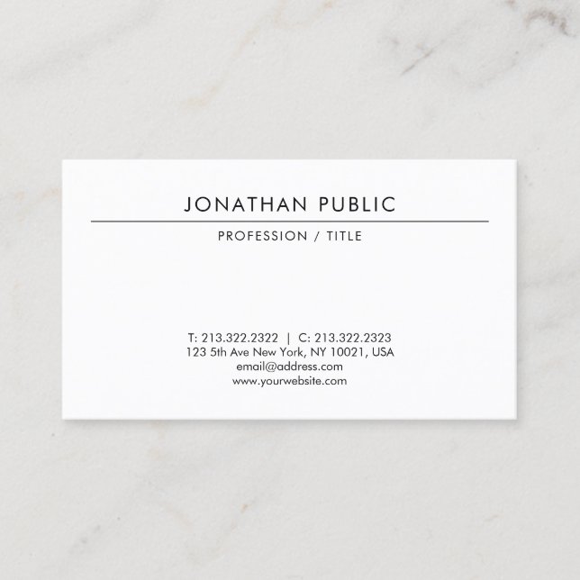 Tarjeta De Visita Modern Elegant Simple Professional Template Trendy (Anverso)