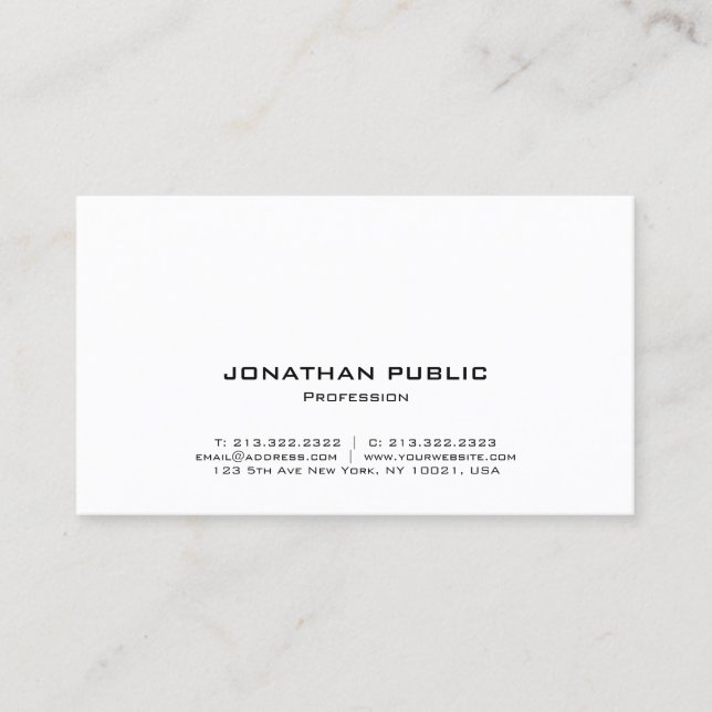 Tarjeta De Visita Modern Elegant Simple Template Professional (Anverso)