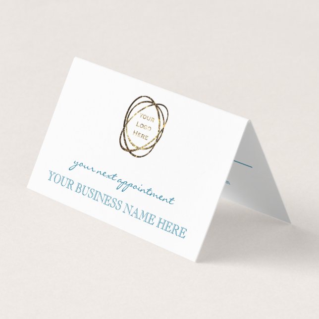 Tarjeta De Visita Modern Elegant Turquoise Custom Business Logo    (Anverso)