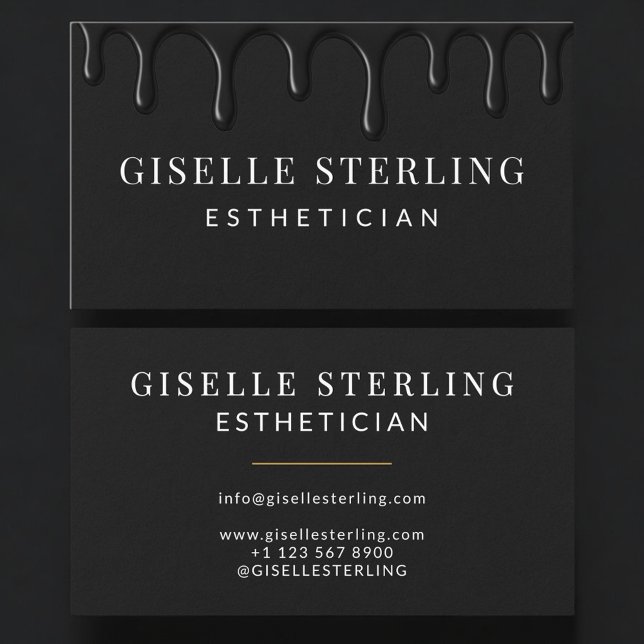 Tarjeta De Visita Modern Esthetician Black (Subido por el creador)