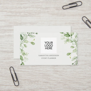 Tarjeta De Visita Modern Eucalyptus Greenery Event Planner