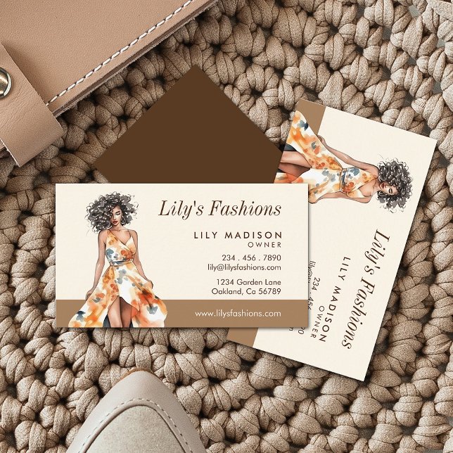 Tarjeta De Visita Modern Fashion Boutique Professional (Make an impact with these professional business cards, showcasing your brand and credibility.)