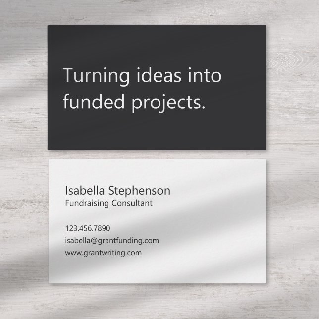 Tarjeta De Visita Modern Funding Consultant Freelance Grant Writer  (Subido por el creador)