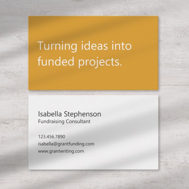 Tarjeta De Visita Modern Funding Consultant Freelance Writer (Subido por el creador)