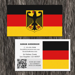 Tarjeta De Visita Modern Germany, Business Card, German Flag QR Code