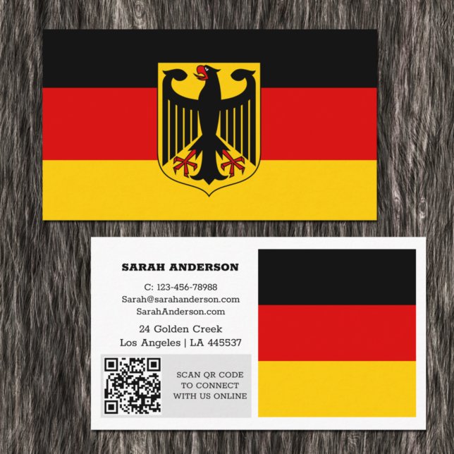 Tarjeta De Visita Modern Germany, Business Card, German Flag QR Code (Subido por el creador)