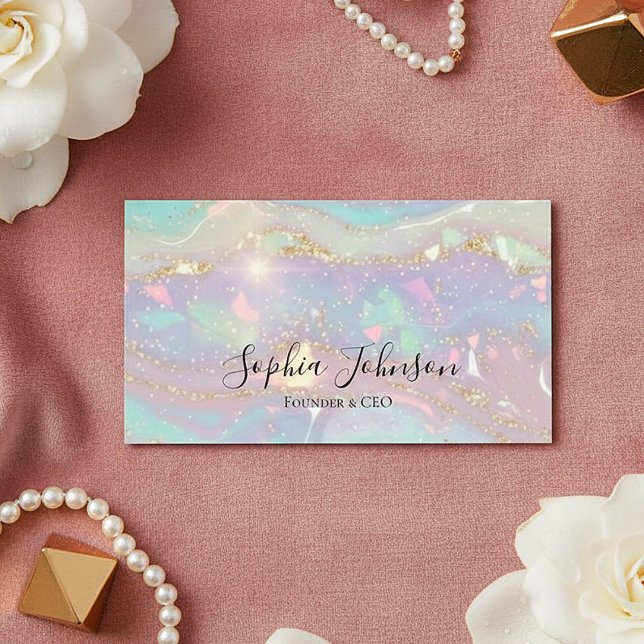 Tarjeta De Visita Modern Glitter Business Card (Subido por el creador)