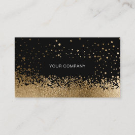 Tarjeta De Visita Modern Glitter Drop Gold Schwarz Visitenkarte