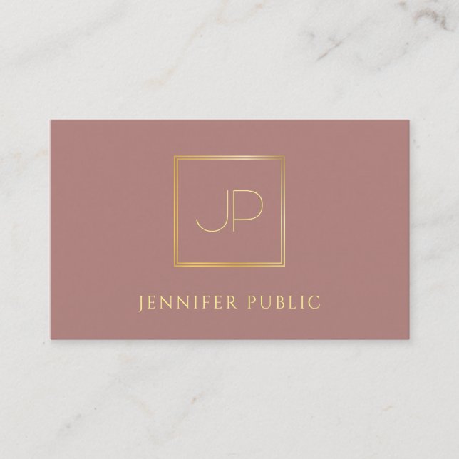 Tarjeta De Visita Modern Gold Monogram Professional Template Luxury (Anverso)