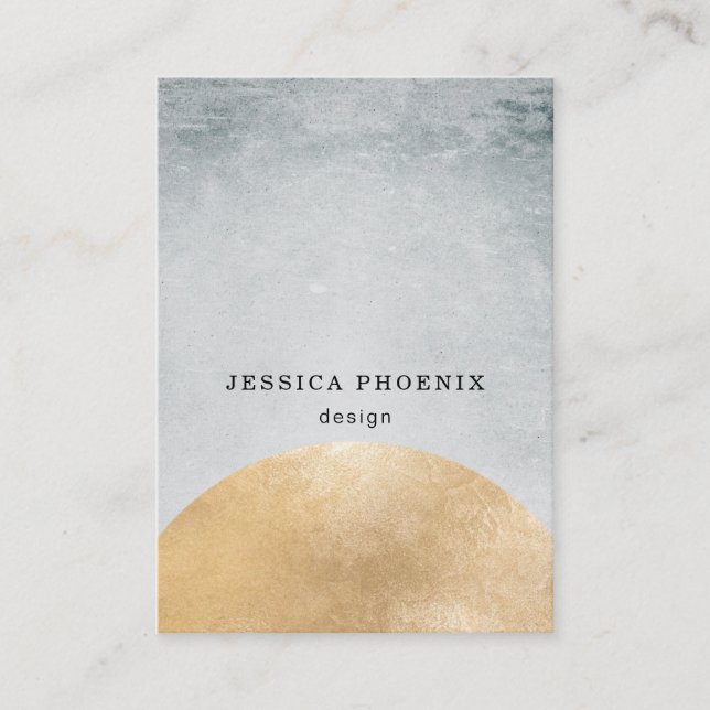 Tarjeta De Visita Modern Goldener Kreis Aquarell Grau Schwarz (Anverso)