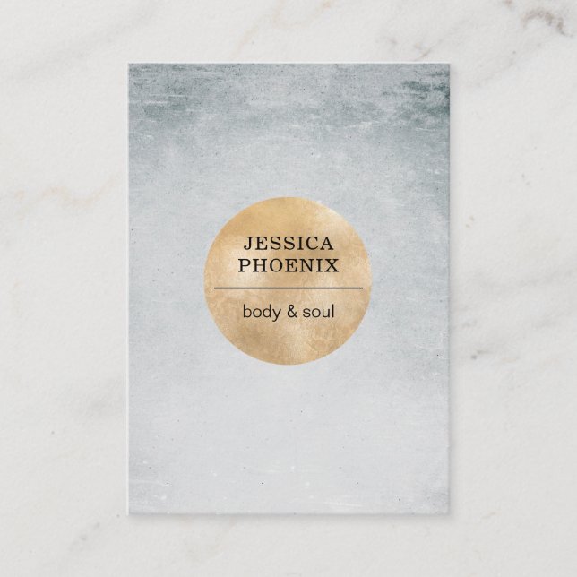 Tarjeta De Visita Modern Goldener Kreis Aquarell Grau Schwarz (Anverso)