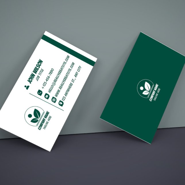 Tarjeta De Visita Modern Green and White QR Code Business Card (Subido por el creador)