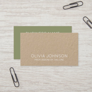 Tarjeta De Visita Modern Green Minimalist Kraft Consultant