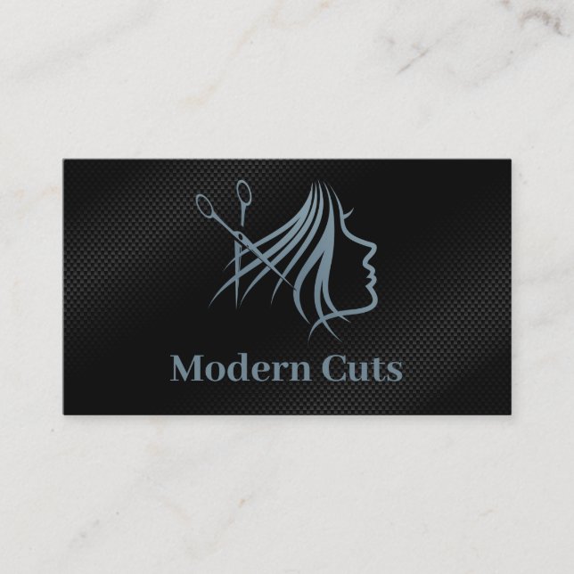 Tarjeta De Visita Modern Hair Salon Illustration  (Anverso)