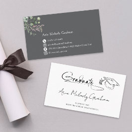 Tarjeta De Visita Modern Handwritten Script Graduate Name Card