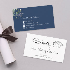 Tarjeta De Visita Modern Handwritten Script Graduate Name Card