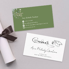 Tarjeta De Visita Modern Handwritten Script Graduate Name Card