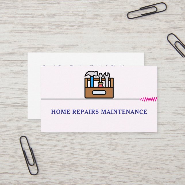 Tarjeta De Visita Modern handyman construction custom logo (Anverso/Reverso In Situ)