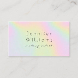 Tarjeta De Visita Modern holographic makeup artist pastel rainbow