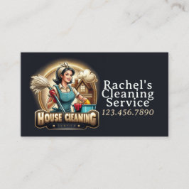 Tarjeta De Visita Modern House Cleaning Maid Service Housekeeping