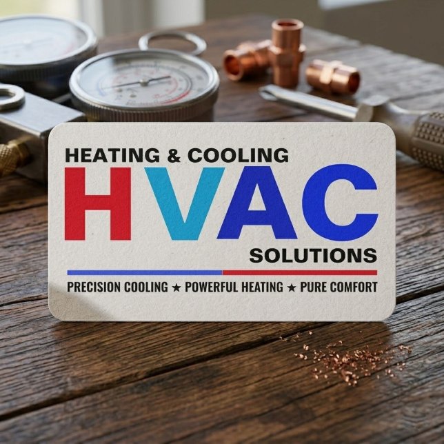 Tarjeta De Visita Modern HVAC Services Business Cards (hvac business card)