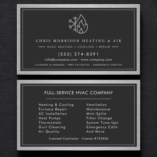 Tarjeta De Visita Modern HVAC Technician QR Code (Subido por el creador)