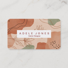 Tarjeta De Visita Modern Iconic Botanical Business Card | Editable 