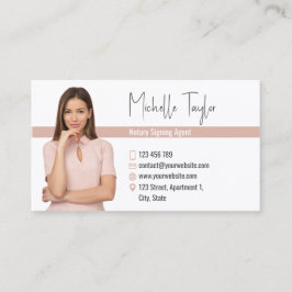 Tarjeta De Visita Modern Insert Photo Notary Firma Agent Préstamos